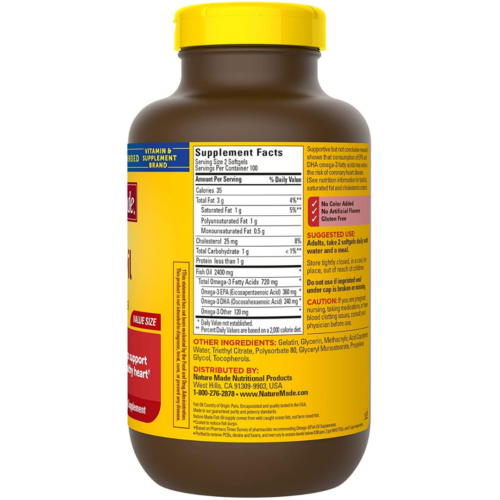 Omega-3 Fish Oil 1200 Mg Nature Made, 200 cápsulas - Image 3