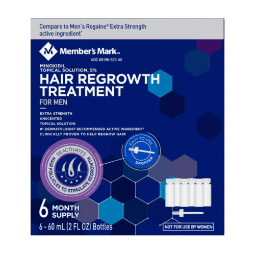 Member's Mark Minoxidil 5 %, tratamiento para el crecimiento del cabello para hombres