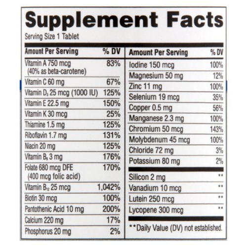 Equate multivitamínico completo, adultos mayores de 50 años